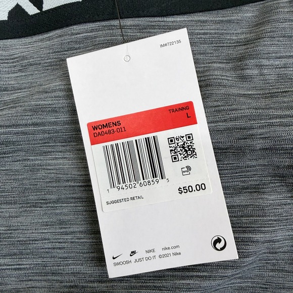 Nike Pro Womens Training Leggings High Rise 7/8 Length Dri Fit Grey L DA0483-011 - Picture 4 of 8